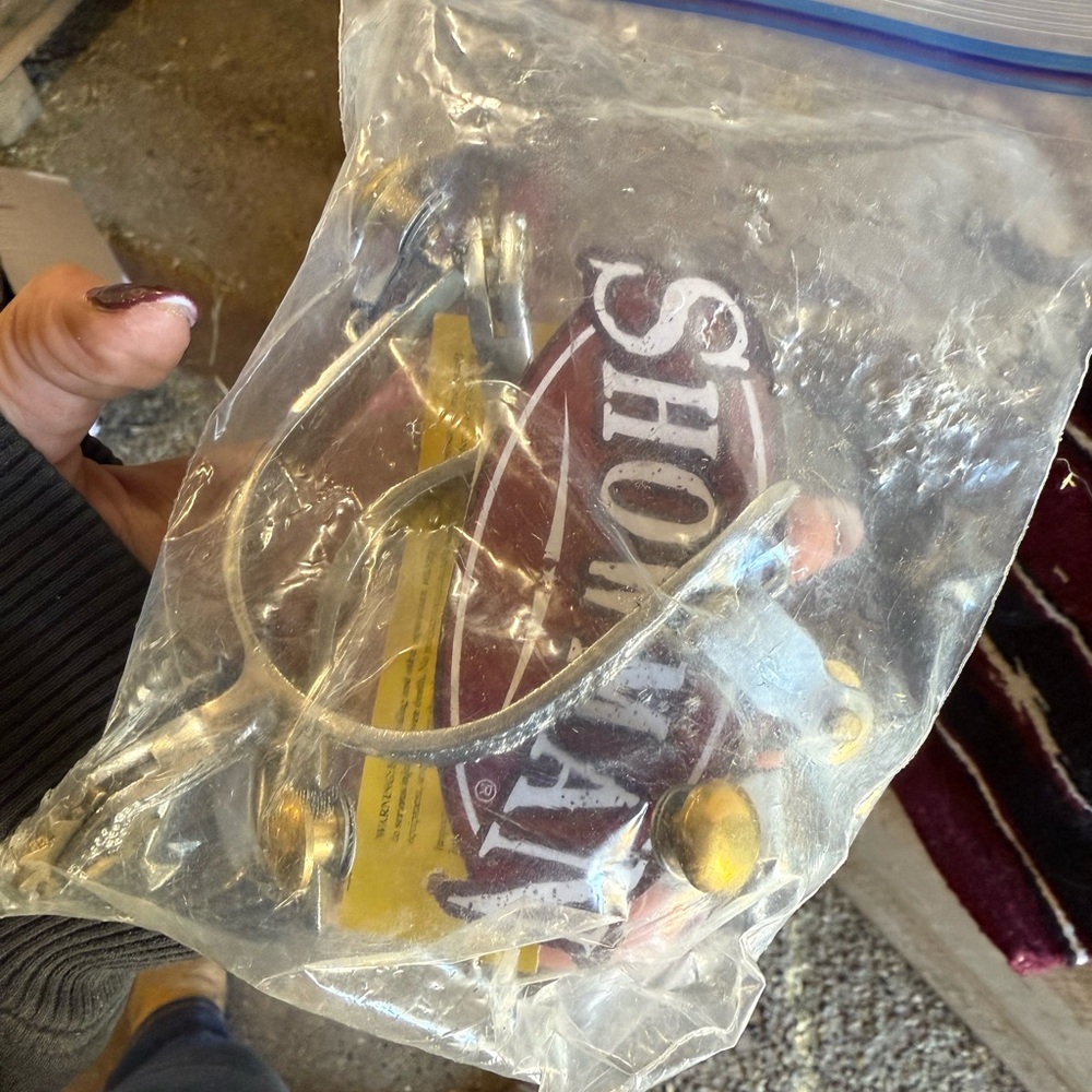 Showman Youth Spurs with Silver and Gold Finish